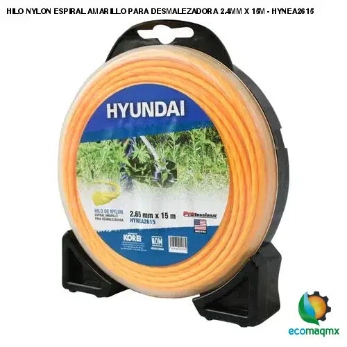 HILO NYLON ESPIRAL AMARILLO PARA DESMALEZADORA 2.4MM X 15M -