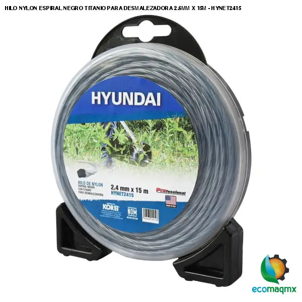 HILO NYLON ESPIRAL NEGRO TITANIO PARA DESMALEZADORA 2.6MM X