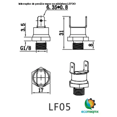 Interruptor de presión vapor en miniatura LEFOO