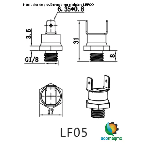Interruptor de presión vapor en miniatura LEFOO