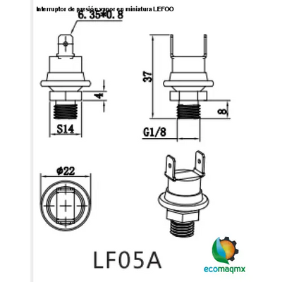 Interruptor de presión vapor en miniatura LEFOO