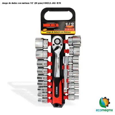 Juego de dados con matraca 1/2” (20 pzas) MIKELS JAC-1219