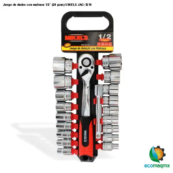 Juego de dados con matraca 1/2” (20 pzas) MIKELS JAC-1219