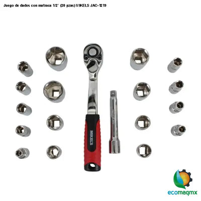 Juego de dados con matraca 1/2” (20 pzas) MIKELS JAC-1219