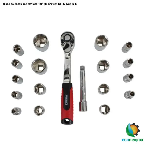 Juego de dados con matraca 1/2” (20 pzas) MIKELS JAC-1219
