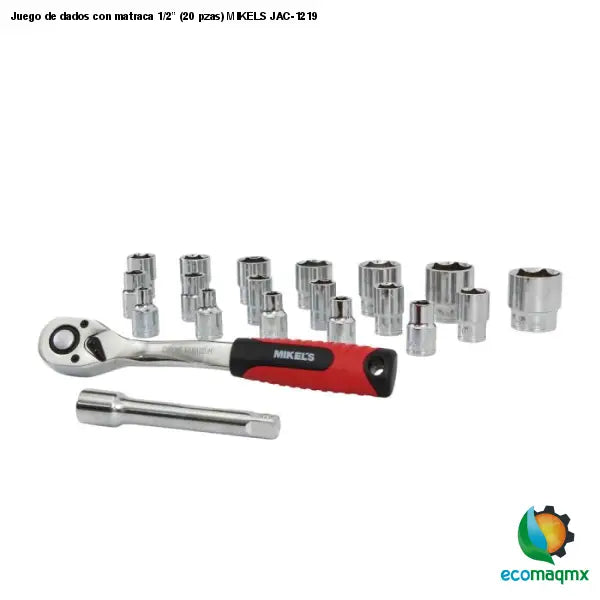 Juego de dados con matraca 1/2” (20 pzas) MIKELS JAC-1219