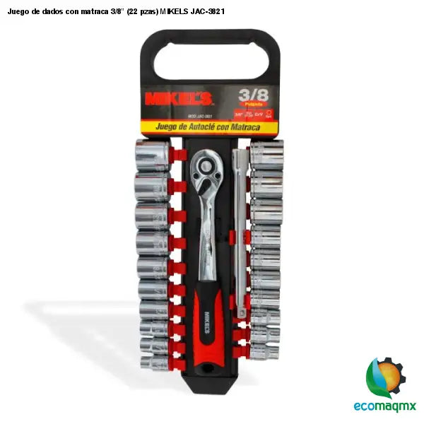 Juego de dados con matraca 3/8” (22 pzas) MIKELS JAC-3821