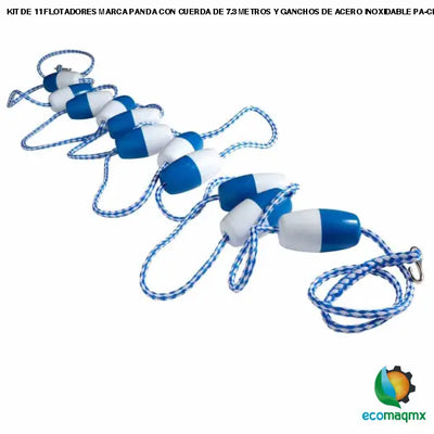 KIT DE 11 FLOTADORES MARCA PANDA CON CUERDA DE 7.3 METROS Y