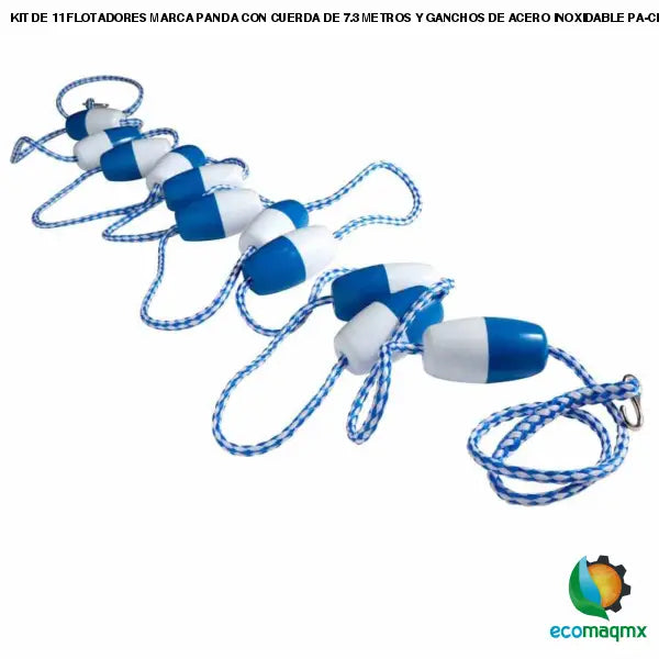 KIT DE 11 FLOTADORES MARCA PANDA CON CUERDA DE 7.3 METROS Y