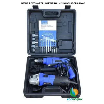 KIT DE ROTOMARTILLO HYRT500 + MINI AMOLADORA HYA500 -