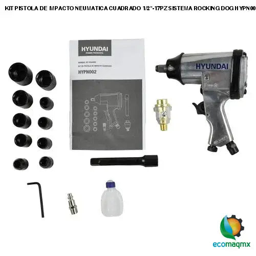 KIT PISTOLA DE IMPACTO NEUMATICA CUADRADO 1/2-17PZ SISTEMA