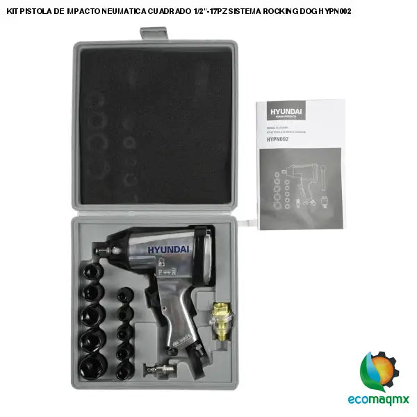 KIT PISTOLA DE IMPACTO NEUMATICA CUADRADO 1/2-17PZ SISTEMA