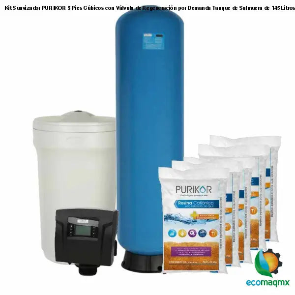Kit Suavizador PURIKOR 5 Pies Cúbicos con Válvula de