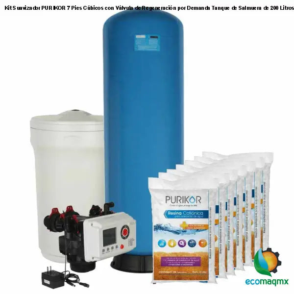 Kit Suavizador PURIKOR 7 Pies Cúbicos con Válvula de