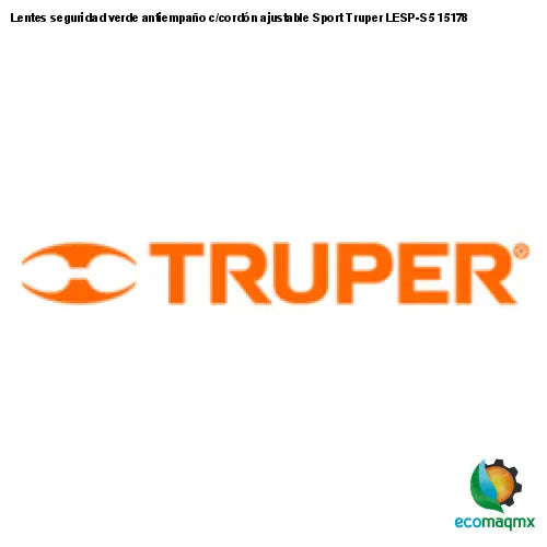 Lentes seguridad verde antiempaño c/cordón ajustable Sport
