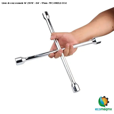 Llave de cruz cromada 14” (13/16” - 3/4” - 17mm - 7/8”)