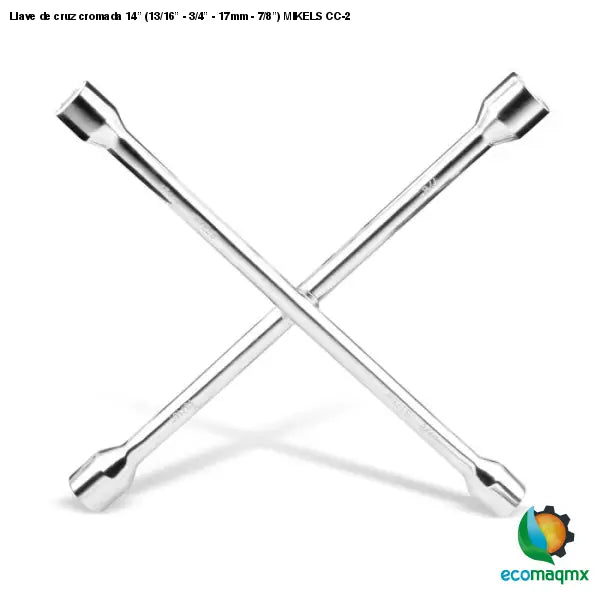 Llave de cruz cromada 14” (13/16” - 3/4” - 17mm - 7/8”)