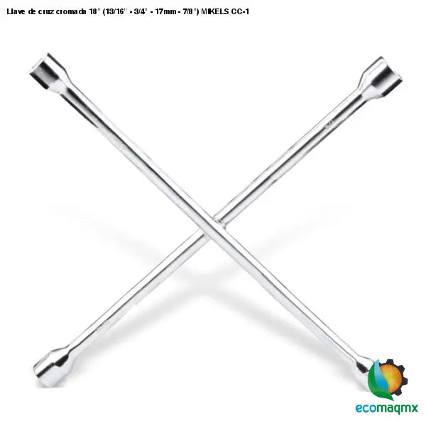Llave de cruz cromada 18” (13/16” - 3/4” - 17mm - 7/8”)