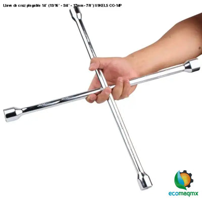 Llave de cruz plegable 14” (13/16” - 3/4” - 17mm - 7/8”)