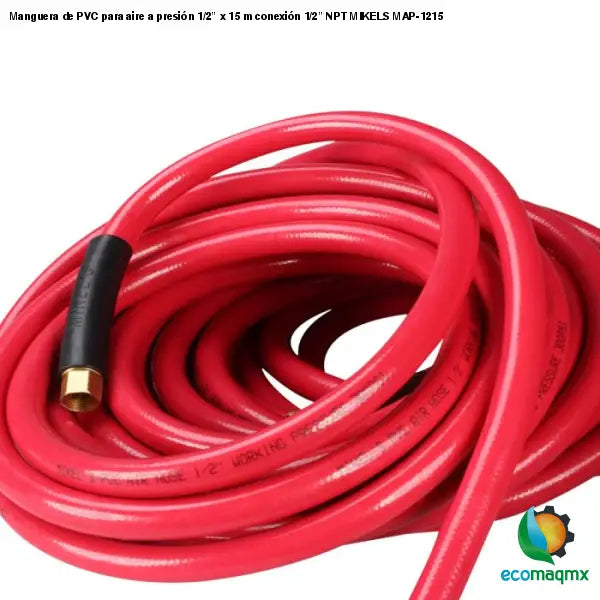 Manguera de PVC para aire a presión 1/2” x 15 m conexión