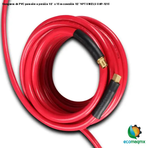 Manguera de PVC para aire a presión 1/2” x 15 m conexión