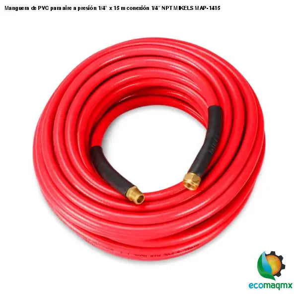 Manguera de PVC para aire a presión 1/4” x 15 m conexión