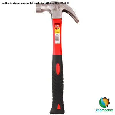 Martillo de uña curva mango de fibra de vidrio (16 oz)