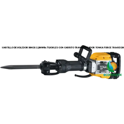 MARTILLO DEMOLEDOR 30KGS 2,200Wtts 75JOULES CON CARRITO