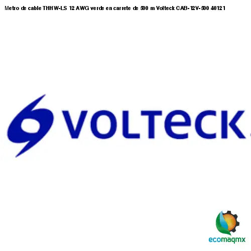 Metro de cable THHW-LS 12 AWG verde en carrete de 500 m