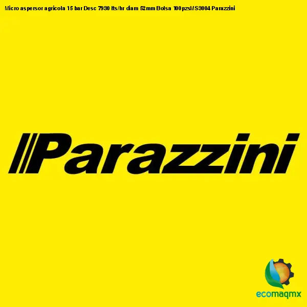 Micro aspersor agricola 15 bar Desc 7930 lts/hr diam 52mm Bolsa 100pzsMS3004 Parazzini