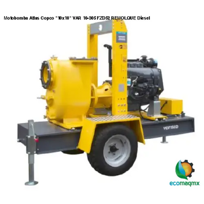 Motobomba Atlas Copco 10x10 VAR 10-305 FZD52 REMOLQUE Diesel