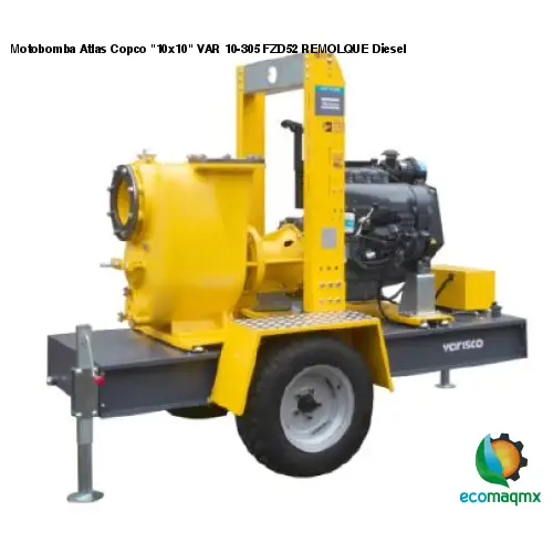 Motobomba Atlas Copco 10x10 VAR 10-305 FZD52 REMOLQUE Diesel