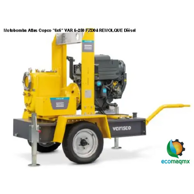 Motobomba Atlas Copco 6x6 VAR 6-250 FZD04 REMOLQUE Diésel