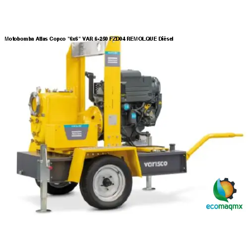 Motobomba Atlas Copco 6x6 VAR 6-250 FZD04 REMOLQUE Diésel