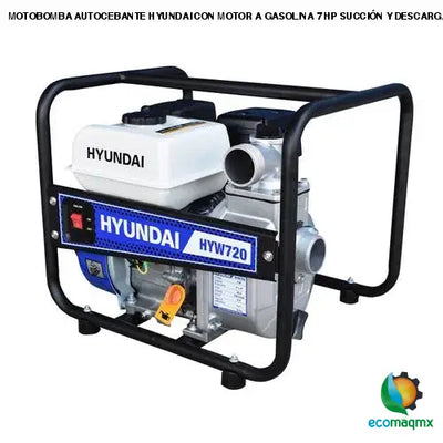 MOTOBOMBA AUTOCEBANTE HYUNDAI CON MOTOR A GASOLINA 7 HP