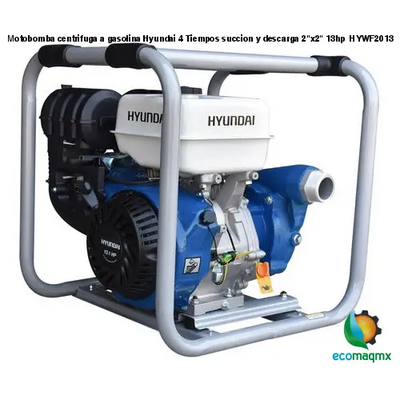 Motobomba centrifuga a gasolina Hyundai 4 Tiempos succion y descarga 2"x2" 13hp HYWF2013