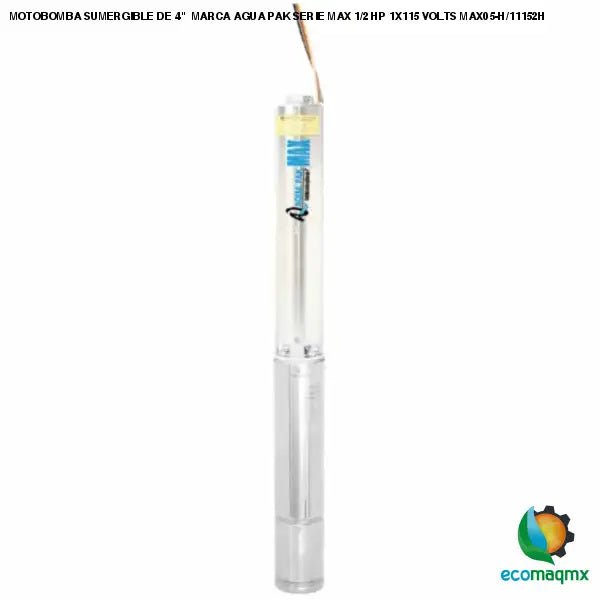 MOTOBOMBA SUMERGIBLE DE 4 MARCA AGUA PAK SERIE MAX 1/2 HP
