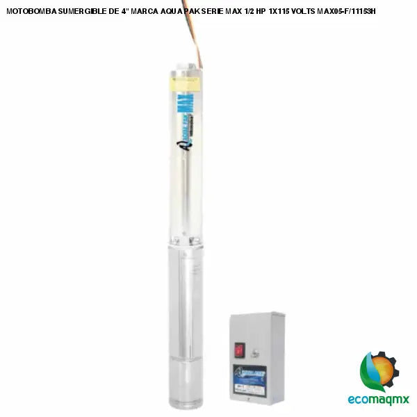 MOTOBOMBA SUMERGIBLE DE 4 MARCA AQUA PAK SERIE MAX 1/2 HP