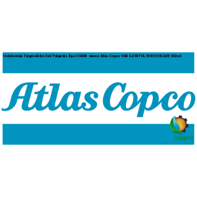Motobomba Tragasolidos 6x6 Pulgadas tipo MQ600 marca Atlas Copco VAR 6-250 FKL10 REMOLQUE Diésel