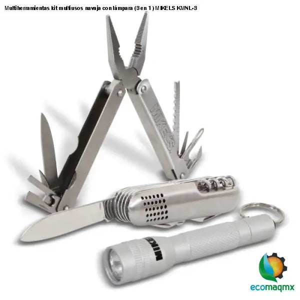Multiherramientas kit multiusos navaja con lámpara (3 en 1)