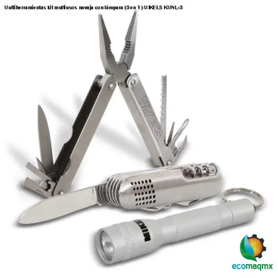 Multiherramientas kit multiusos navaja con lámpara (3 en 1)