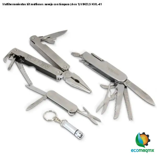 Multiherramientas kit multiusos navaja con lámpara (4 en 1)