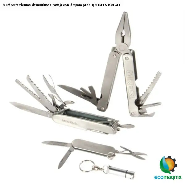 Multiherramientas kit multiusos navaja con lámpara (4 en 1)