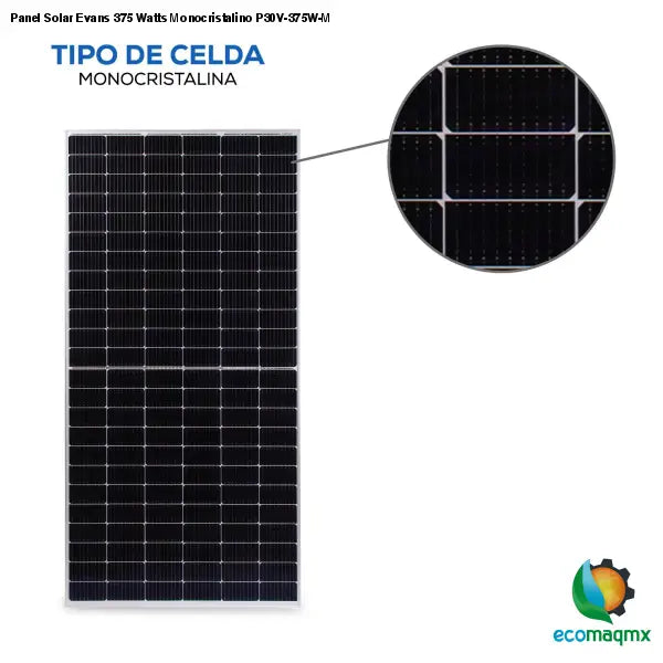 Panel Solar Evans 375 Watts Monocristalino P30V-375W-M