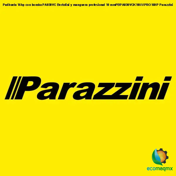 Parihuela 16hp con bomba PA830VC Bertolini y manguera profesional 10 mmPBPA830VCK10MMPRO16HP Parazzini