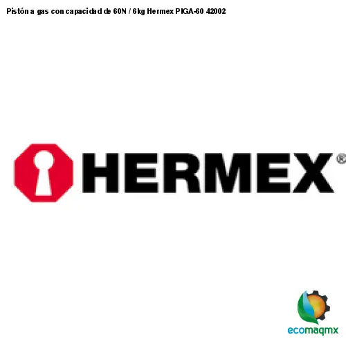 Pistón a gas con capacidad de 60N / 6kg Hermex PIGA-60 42002