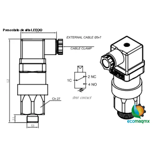 Presostato de alta LEFOO