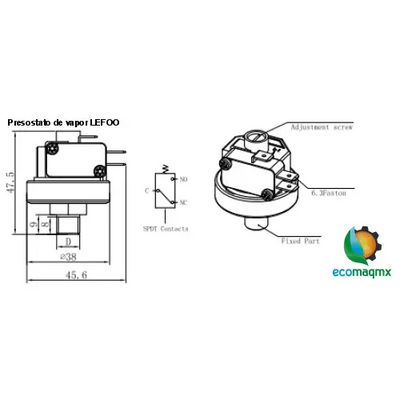 Presostato de vapor LEFOO