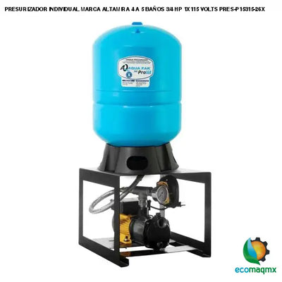 PRESURIZADOR INDIVIDUAL MARCA ALTAMIRA 4 A 5 BAÑOS 3/4 HP