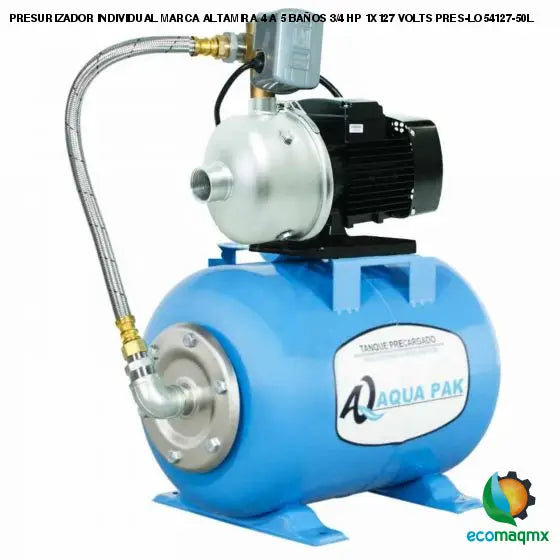 PRESURIZADOR INDIVIDUAL MARCA ALTAMIRA 4 A 5 BAÑOS 3/4 HP